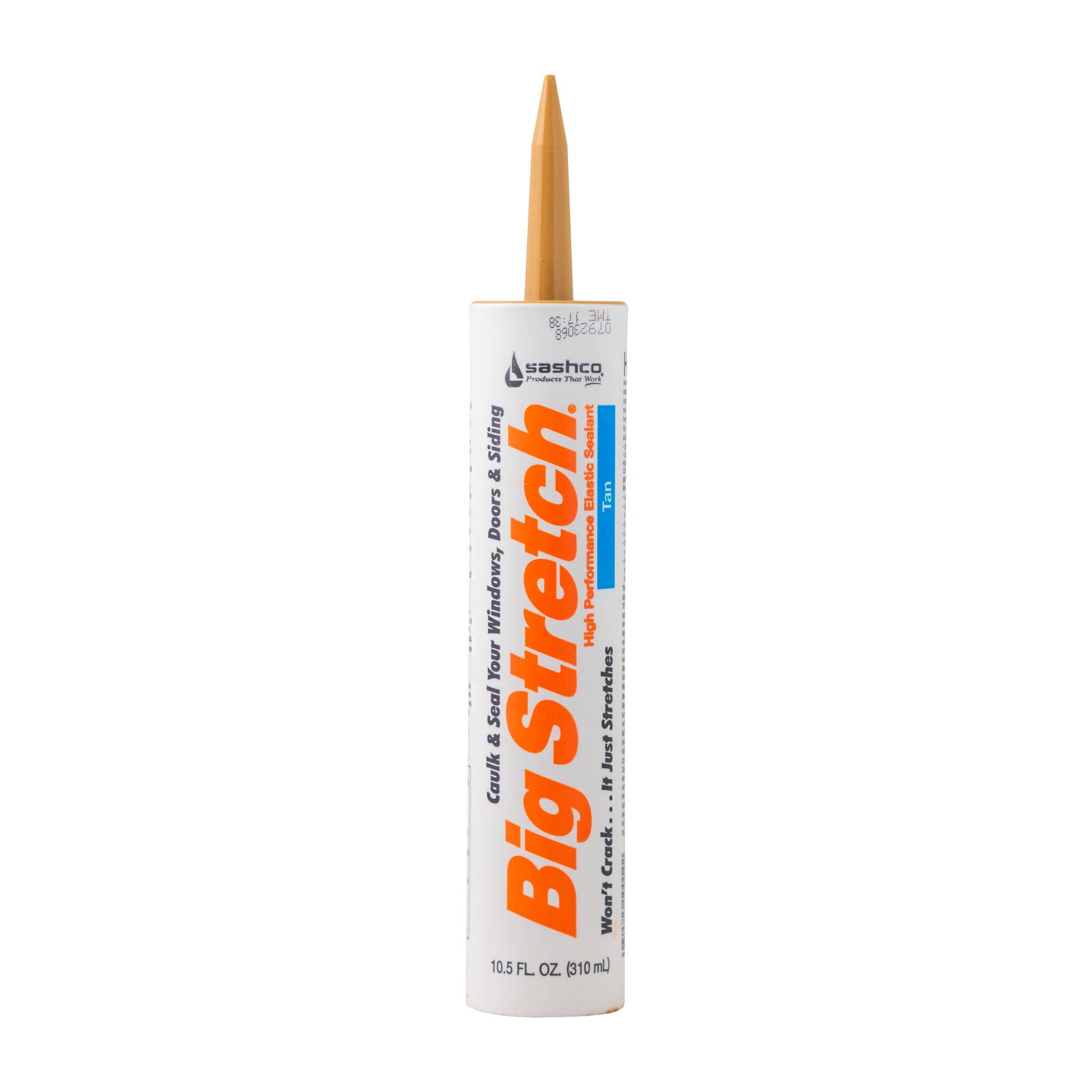 Sashco 10014 Big Stretch Acrylic Caulk, Tan, 10.5 oz