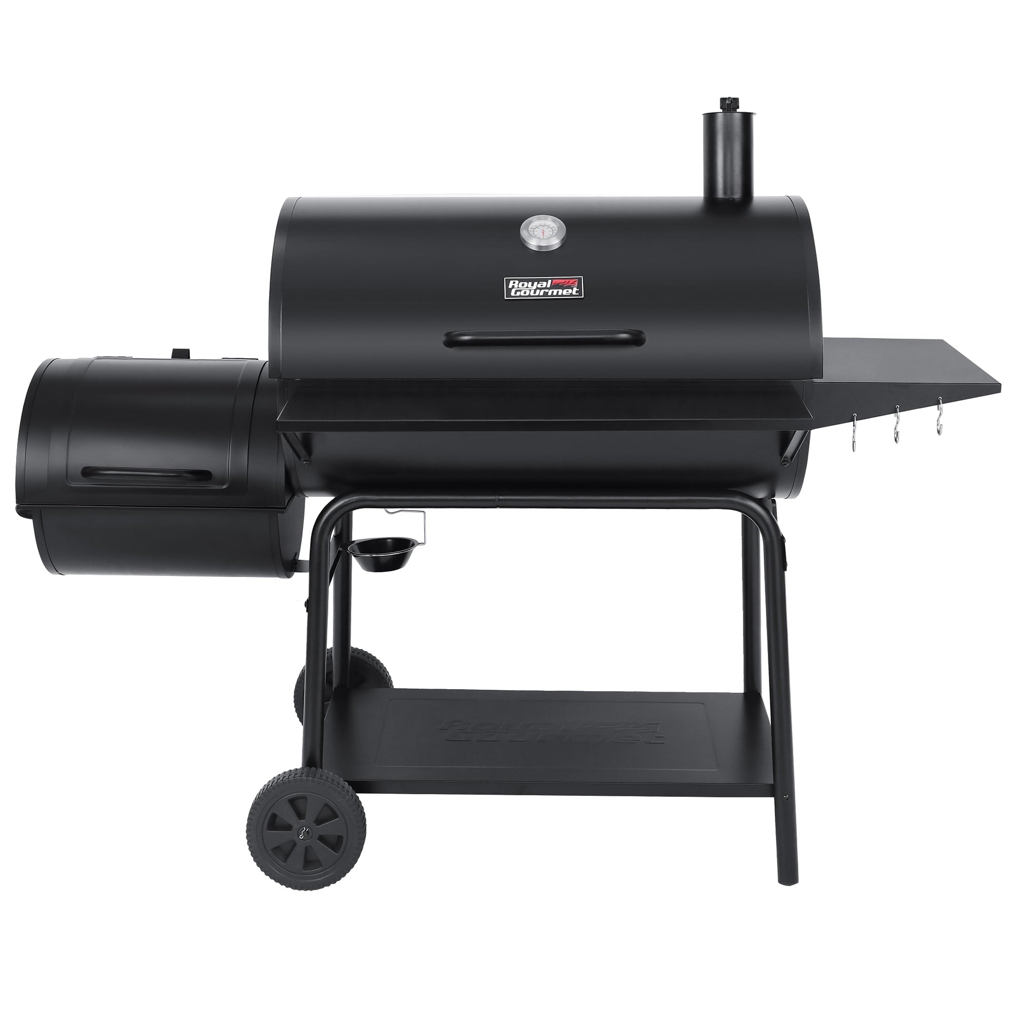 Gourmet CC2036F 36 Charcoal Barrel Grill with Offset Smoker