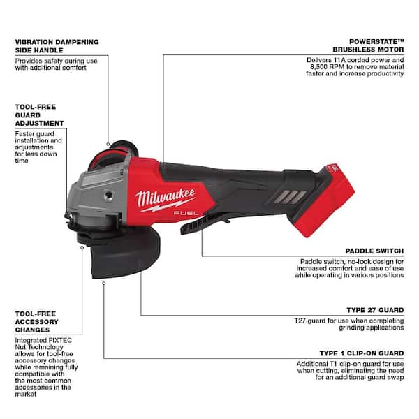 M18 FUEL GEN-2 18V Lithium-Ion Brushless Cordless SAWZALL Reciprocating Saw W/M18 FUEL 4-1/2 in. Grinder