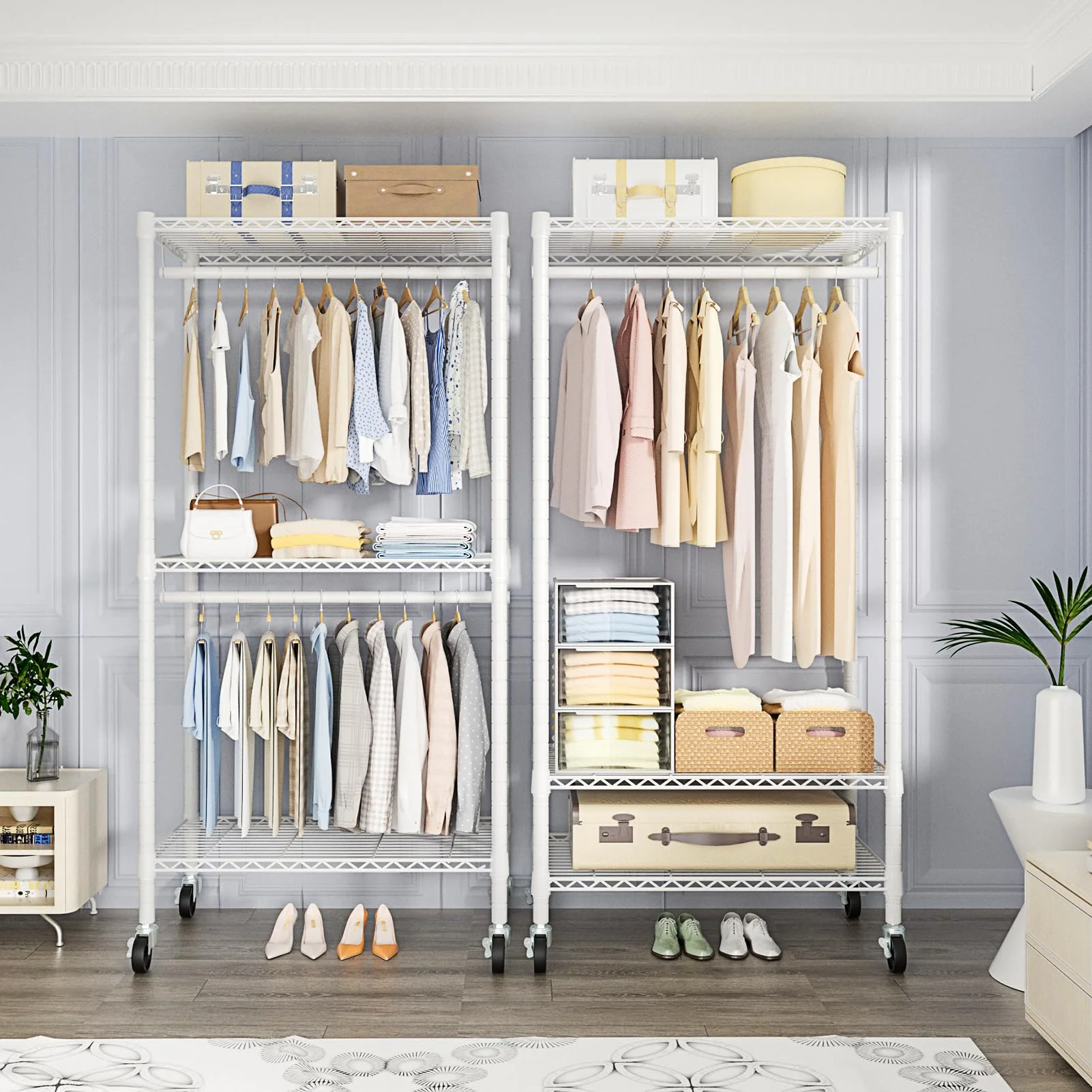 FUTASSI Portable Closets. Rolling Heavy-Duty Garment Rack