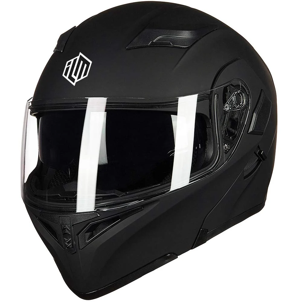 ILM Motorcycle Dual Visor Flip up Modular Full Face Helmet DOT