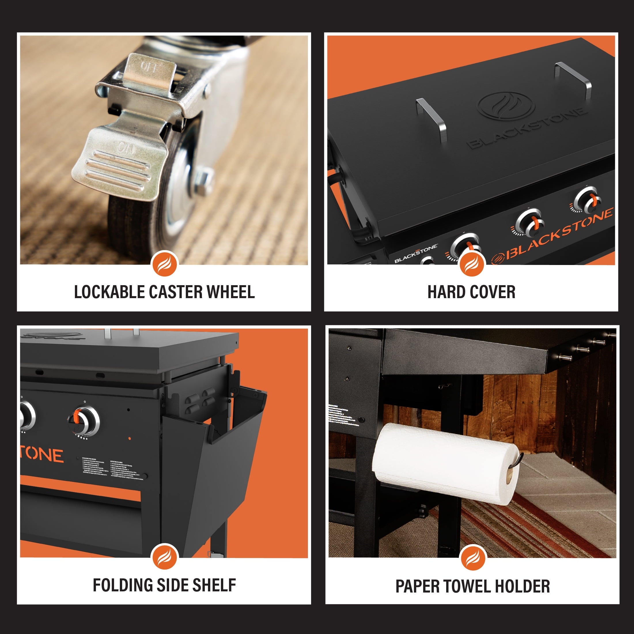 4-Burner 36 Griddle Cooking Station with Hard Cover