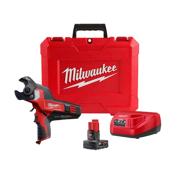 M12 12V Lithium-Ion Cordless 600 MCM Cable Cutter Kit with One 3.0Ah Battery. Charger and Hard Case
