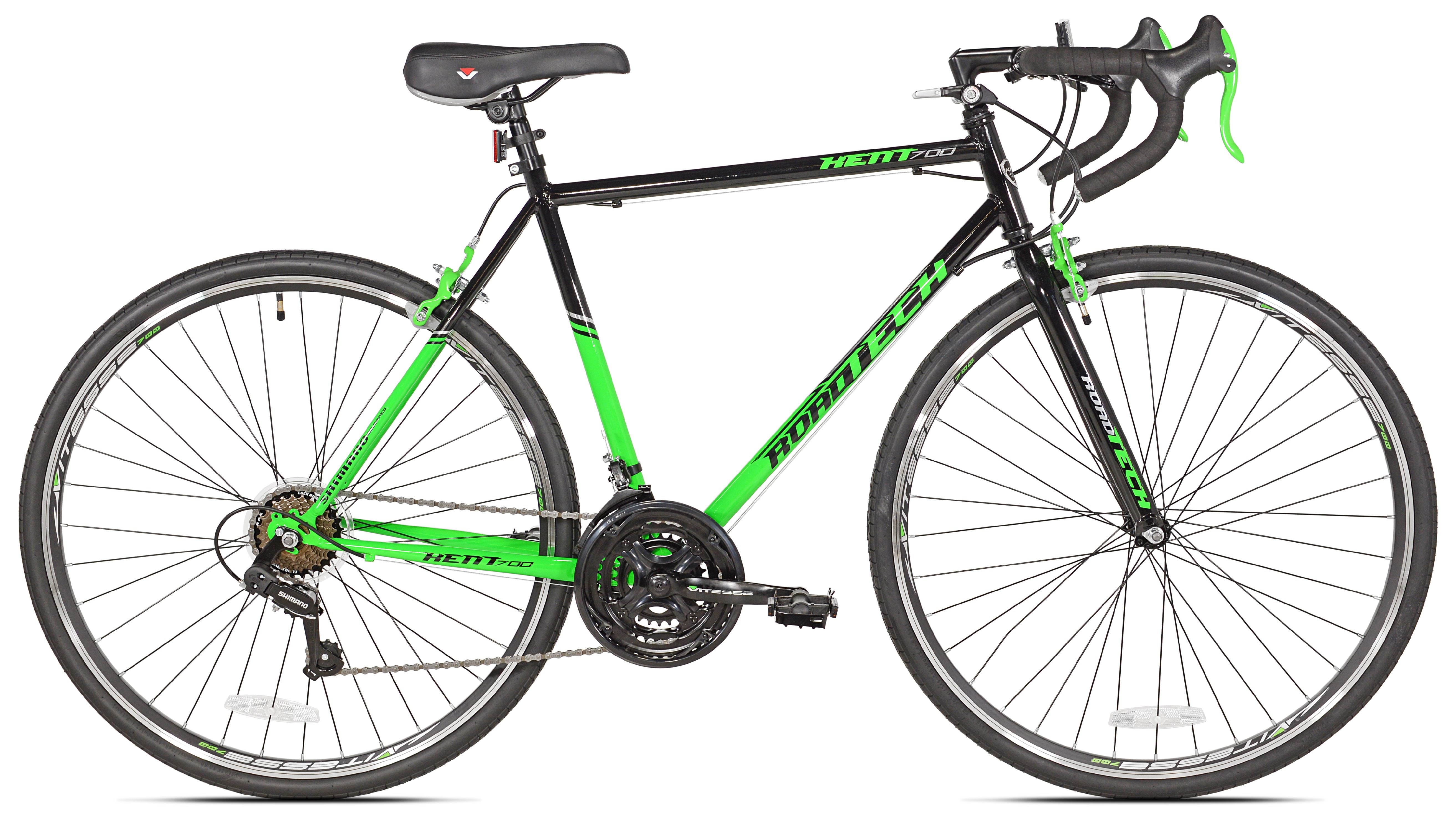 700c RoadTech Men's Bike. Black/Green