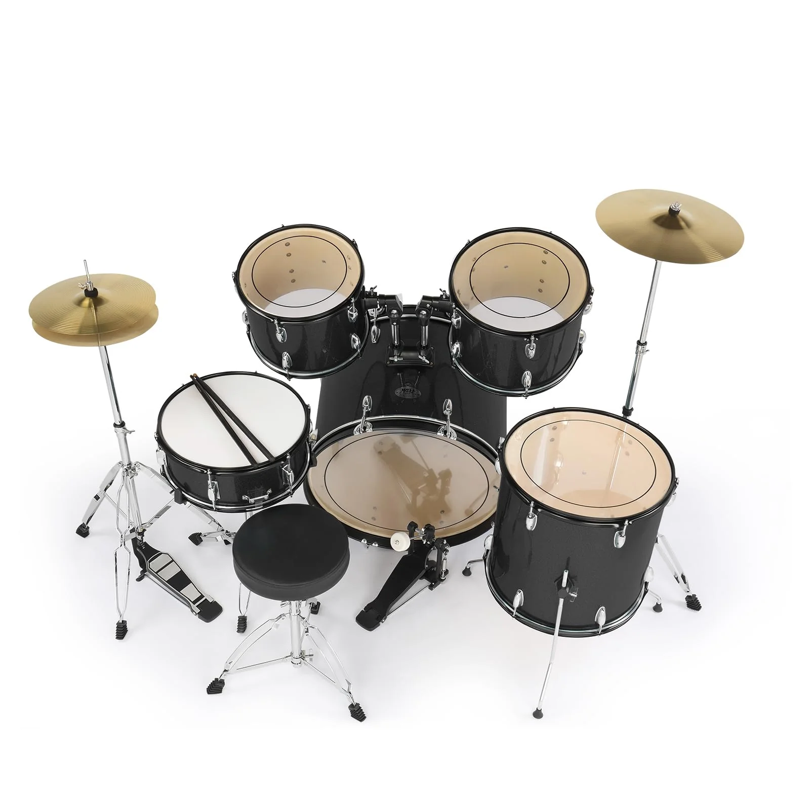 Ktaxon 5-Piece Adult Drum Set. 22 Inch Full-Size Drums Kit