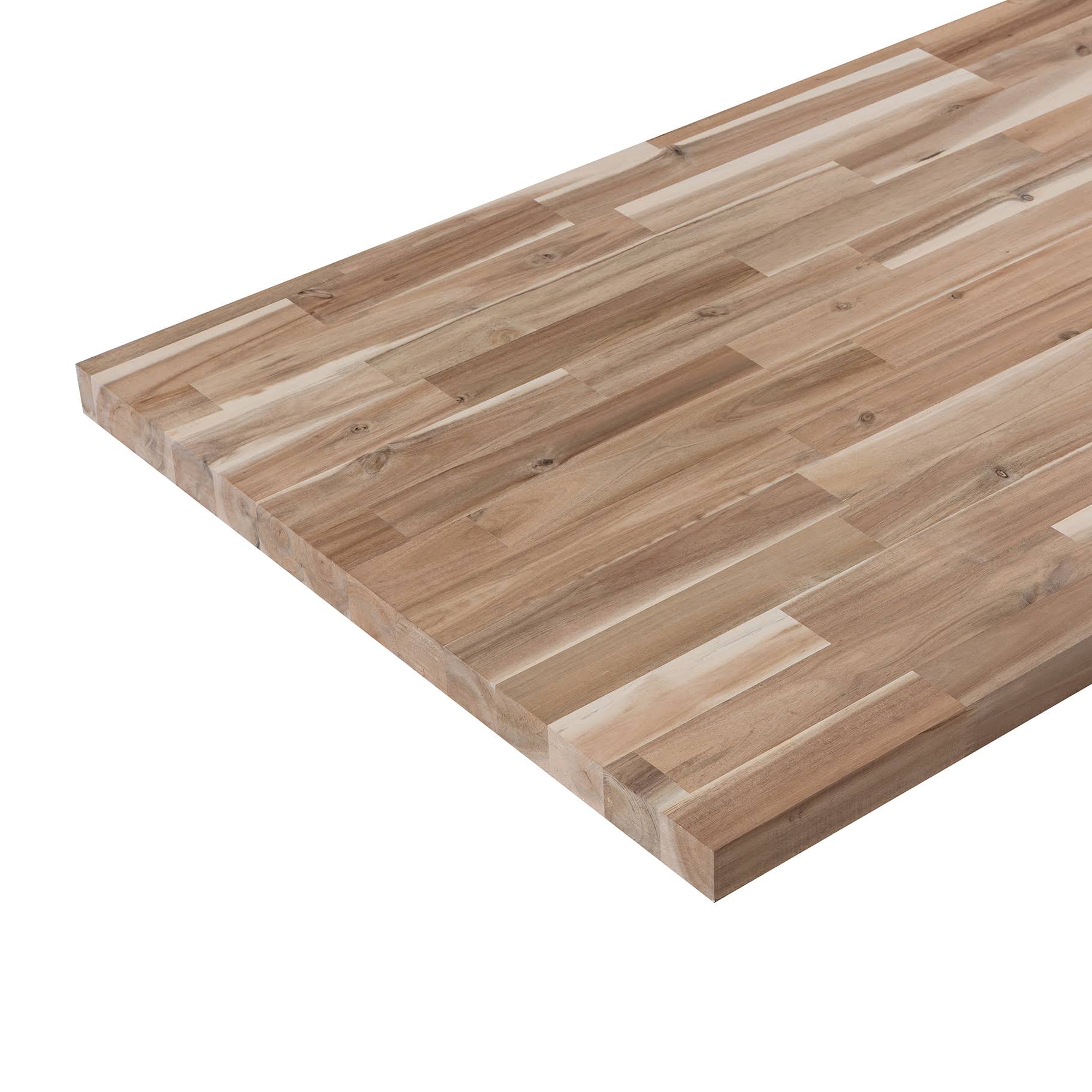 Allen + Roth 72-in x 39-in x 1.5-in Natural Straight Acacia Butcher Block Countertop | ARF1539FJACA-72