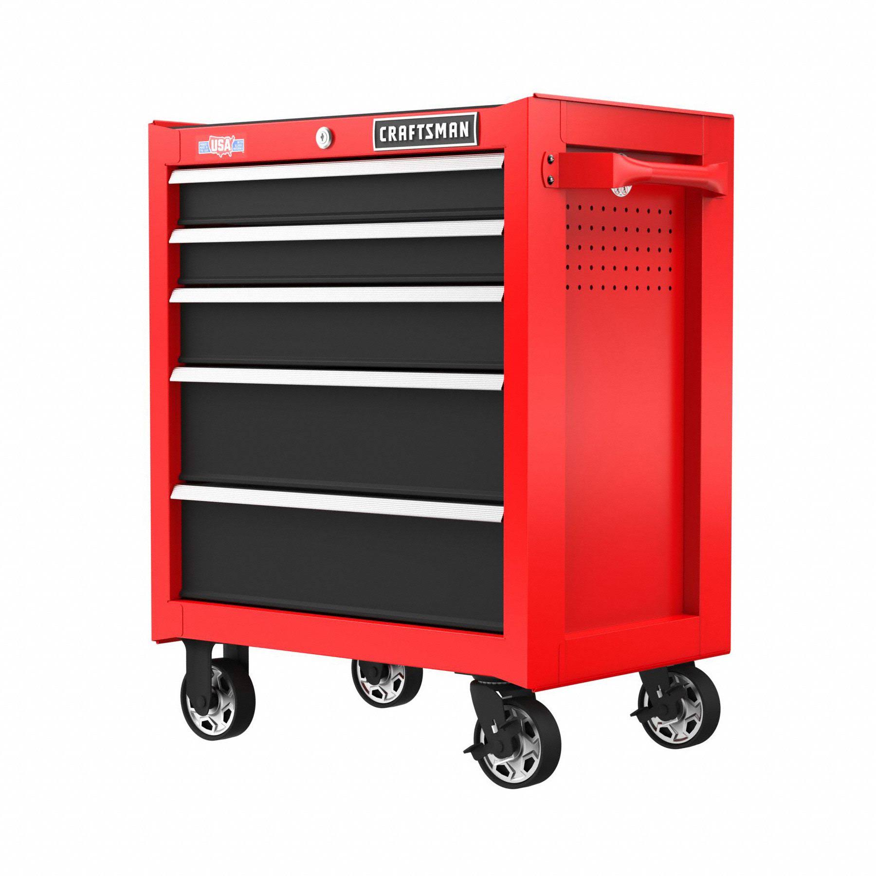 Craftsman CMST98264RB 2000 Series 26.5-in W x 34-in H 5-Drawer Steel Rolling Tool Cabinet (Red)-Instock