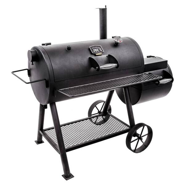 Highland Reverse Flow Offset Charcoal Smoker and Grill in Black with 900 sq. in. Cooking Space