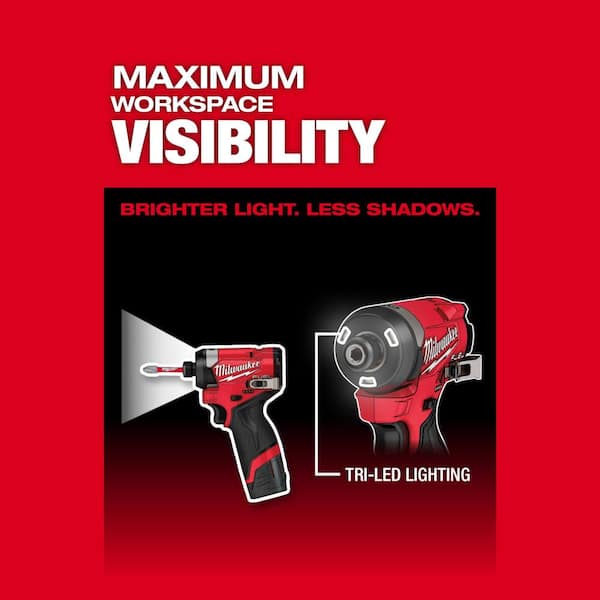 M12 FUEL 12V Lithium-Ion Brushless Cordless 1/4 in. Hex Impact Driver Kit w/Two 2.0Ah Batteries. Charger&Soft Case