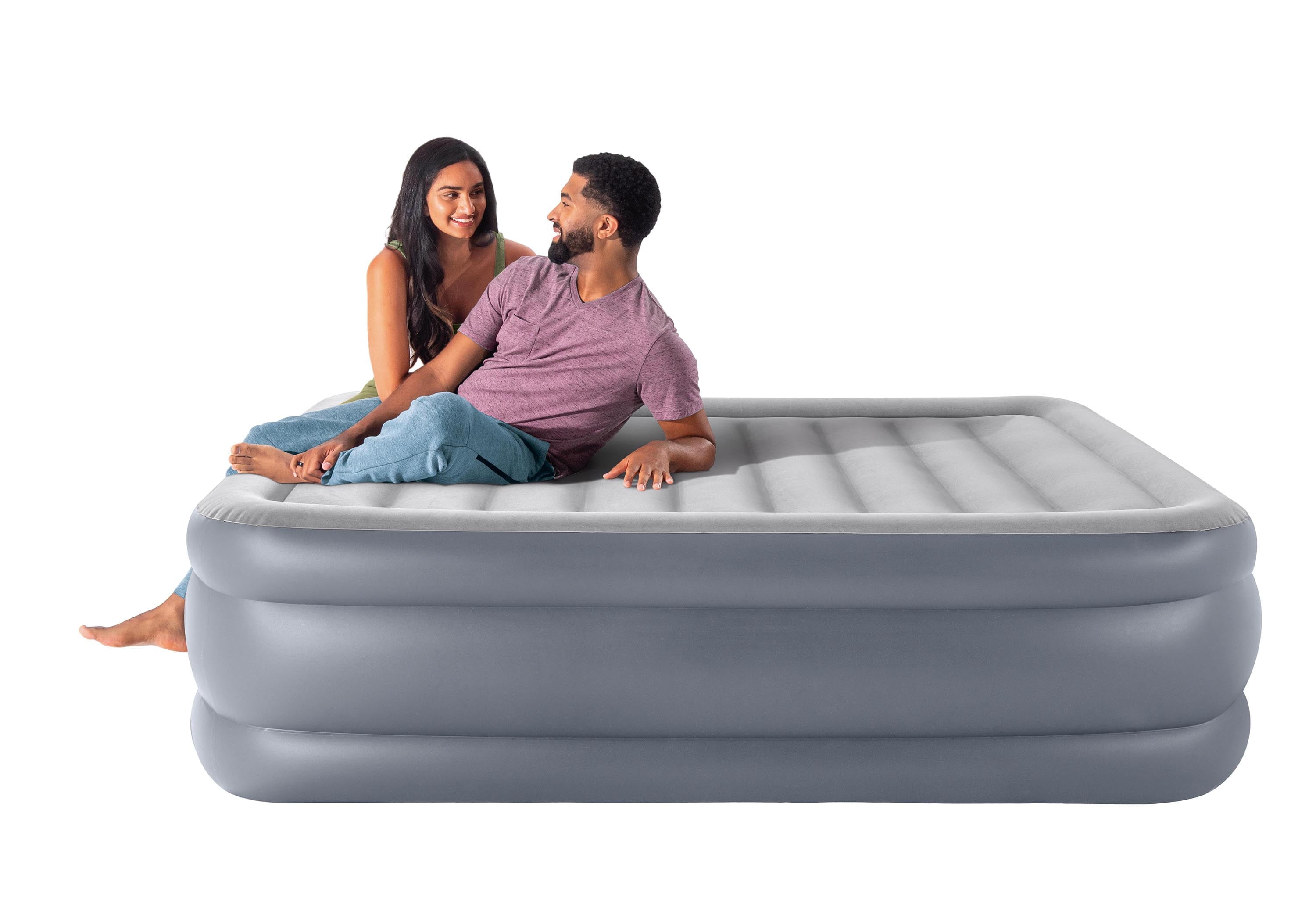 20 Dura-Beam Deluxe Raised Air Bed Mattress with Internal Pump - Queen