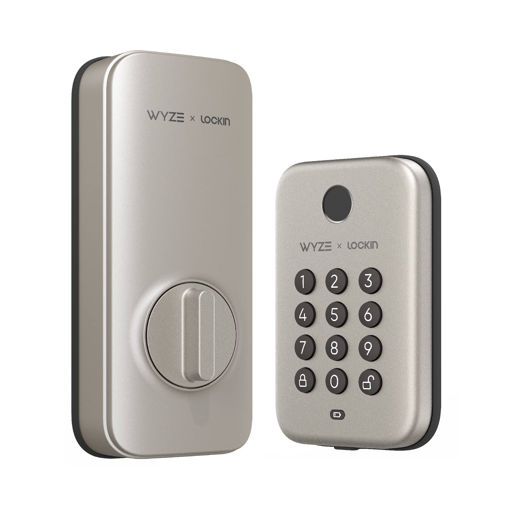 Wyze Lock Bolt Fingerprint Keyless Smart Bluetooth Entry Door - Satin Nickel