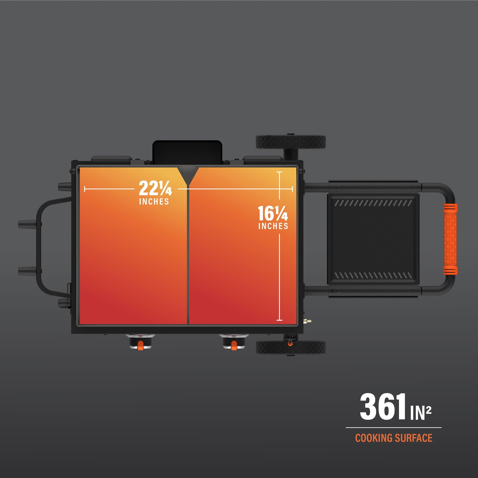 On The Go 2-Burner 22 Cart Griddle with Folding Legs