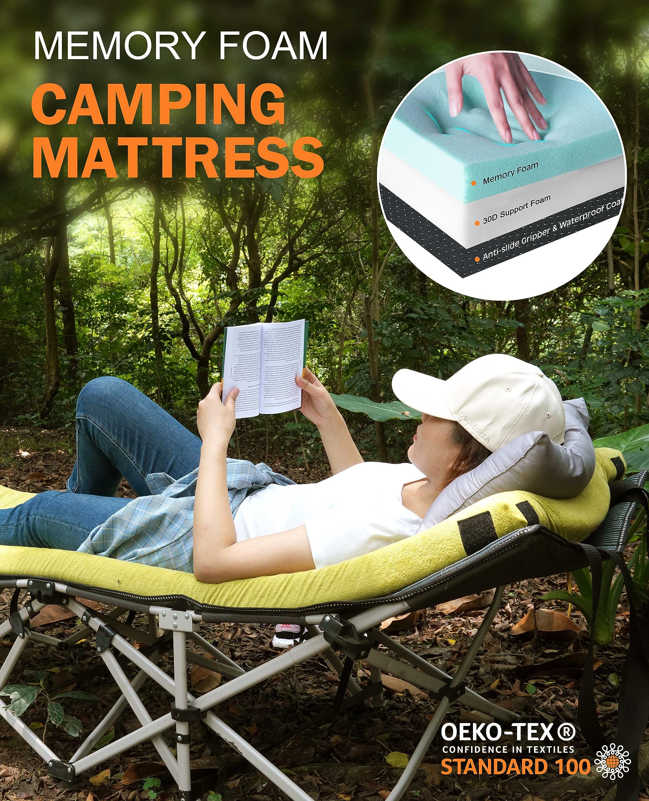 Gaialoop Thick Memory Foam Camping Mattress Sleeping Pad