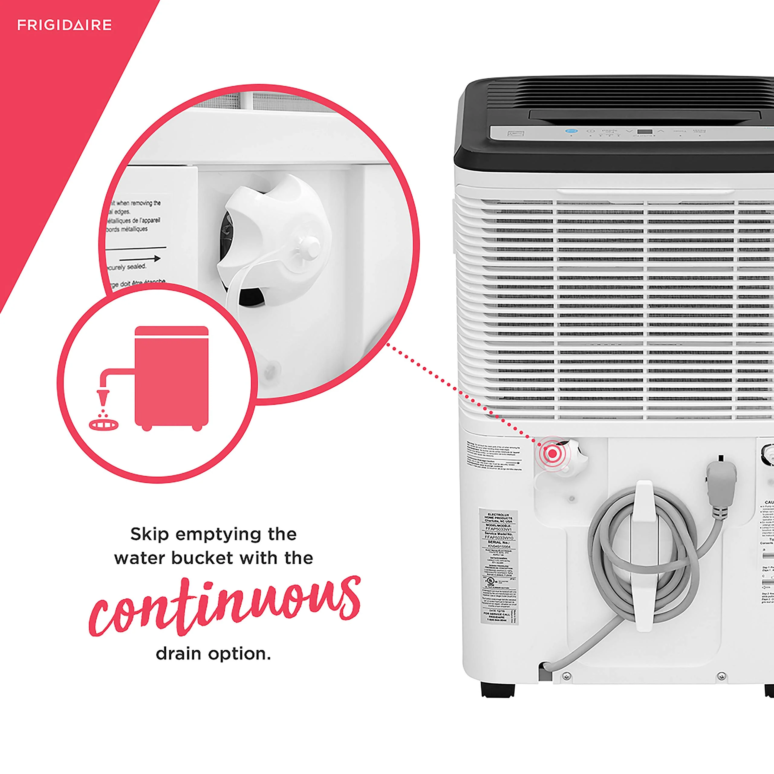 Frigidaire 50 Pint Dehumidifier with Pump. 4.500 Square Foot Coverage
