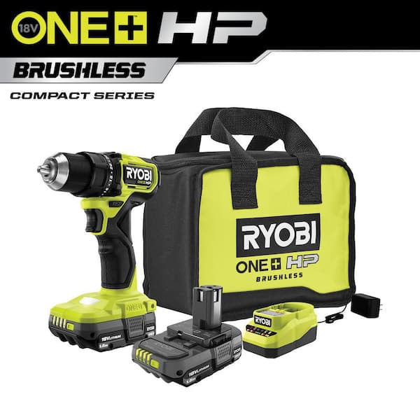 ONE+ HP 18V Brushless Cordless Compact 1/2 in. Drill/Driver Kit with (2) 1.5 Ah Batteries. Charger and Bag