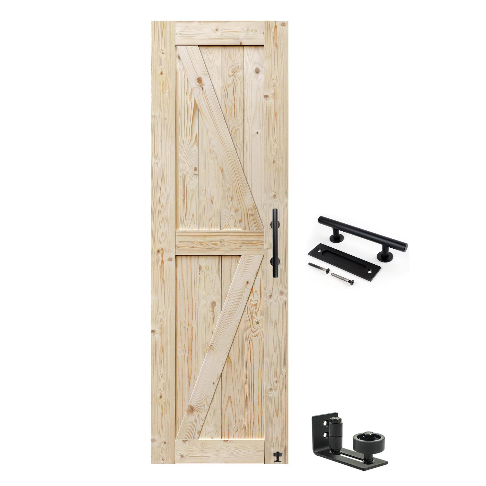 Paneled Solid Wood Barn Door S&Z TOPHAND Size: 28