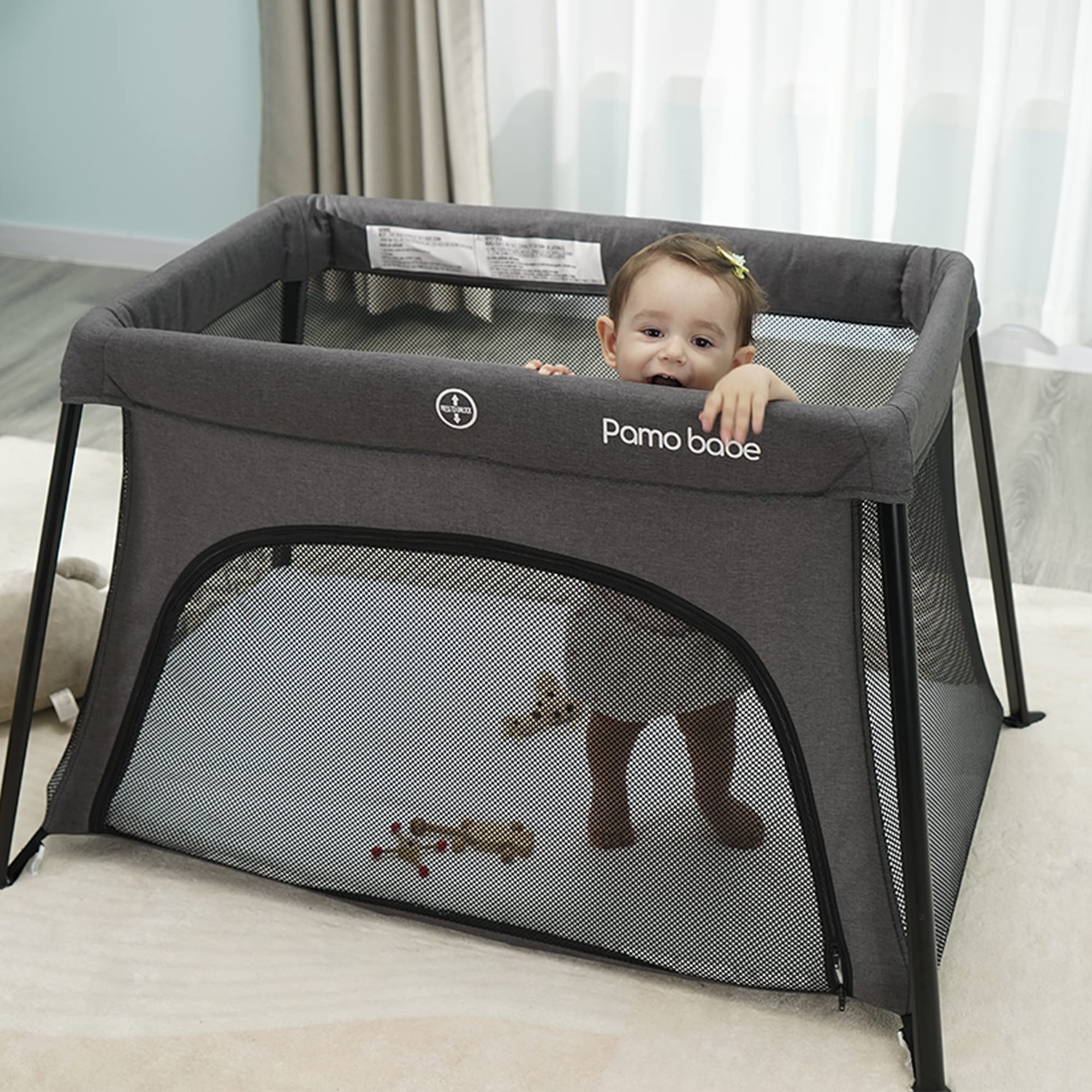 Portable Crib for Baby Travel with Soft Mattress