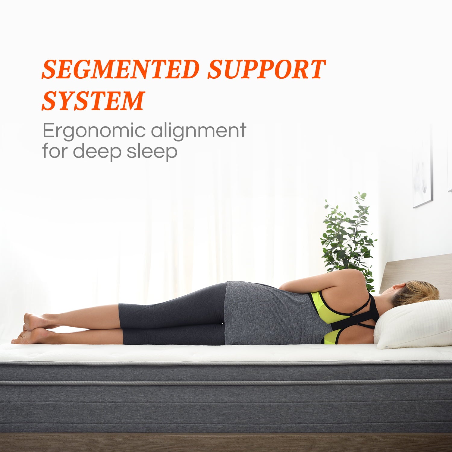 Island 10-Inch Pocket Spring Hybrid Mattress in a Box. Queen Mattress