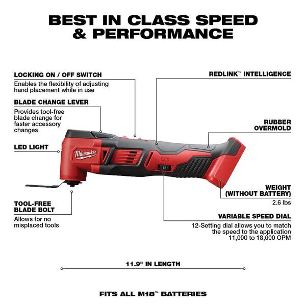 M18 18V Lithium-Ion Cordless Combo Tool Kit (4-Tool) w/ 6-1/2 in. Circular Saw and Multi Tool