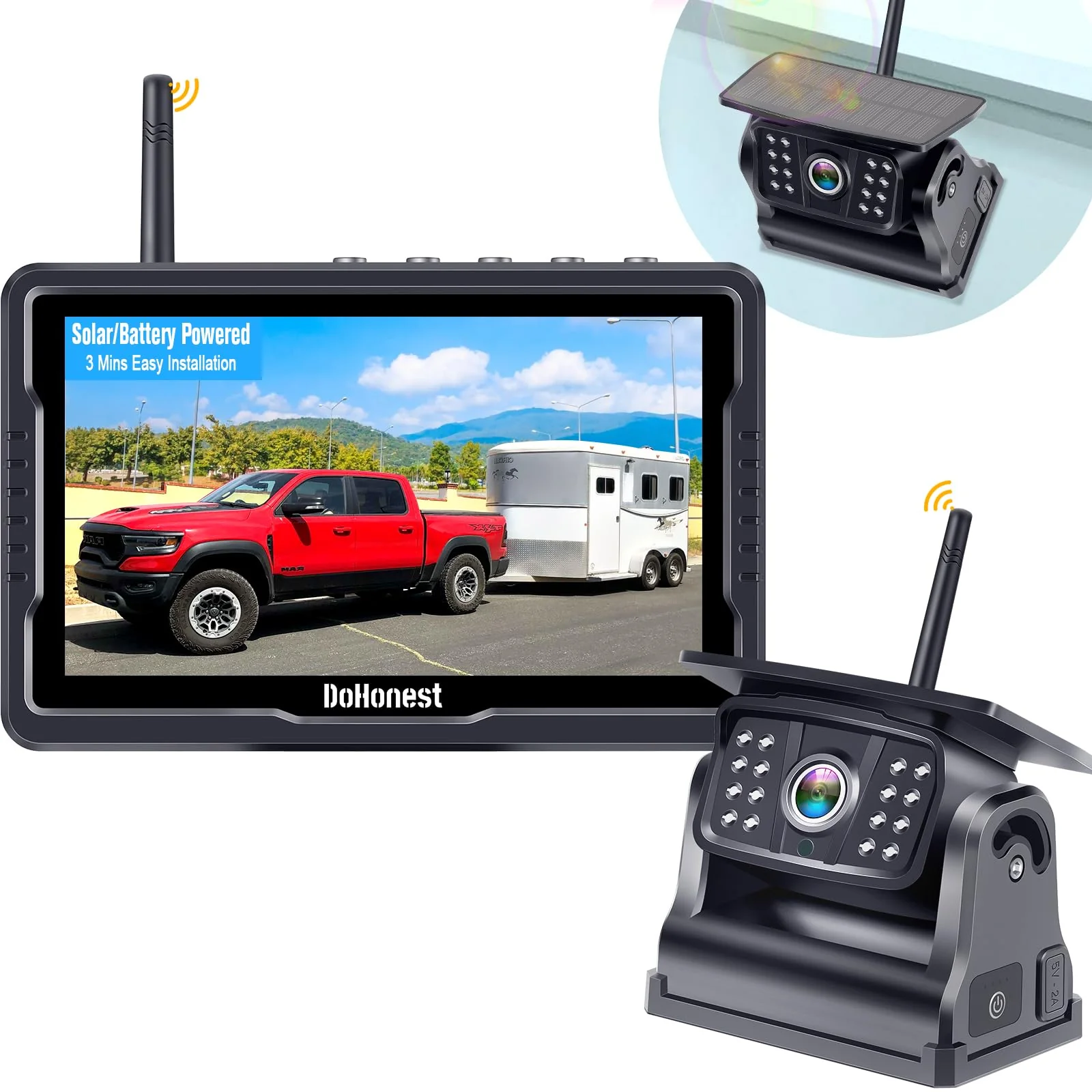 DoHonest 5 Inch Wireless Backup Camera for Car RV Camper