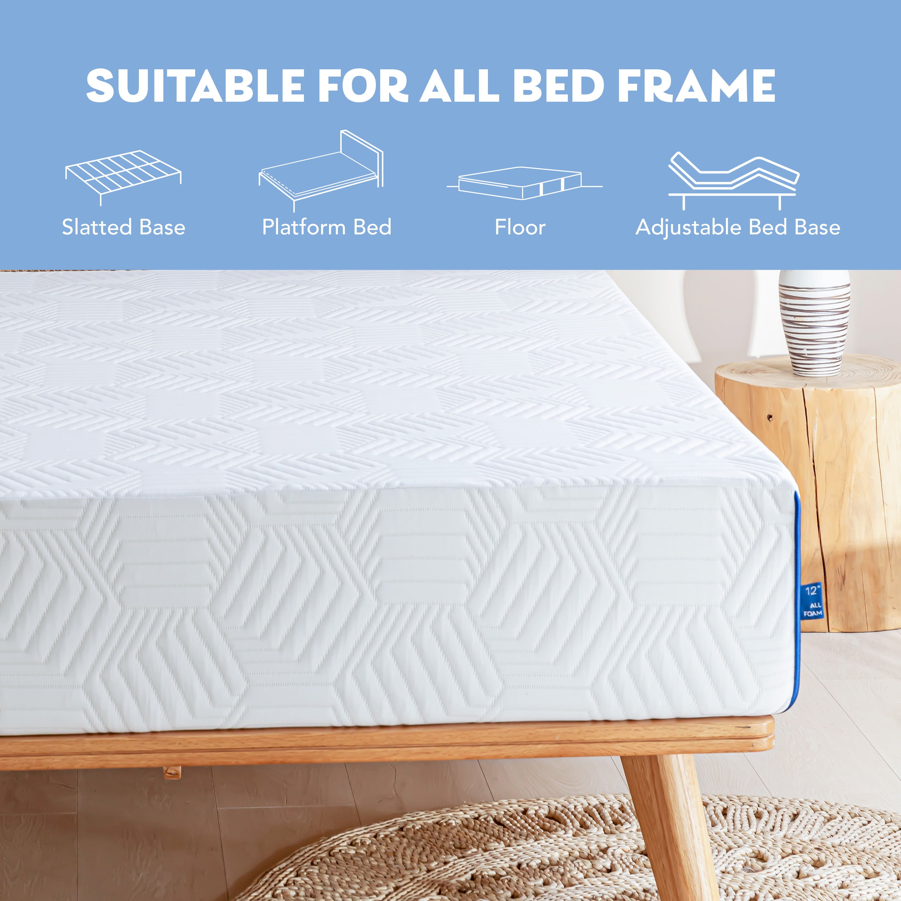 8 inch Green Tea Gel Infused Memory Foam Mattress in a Box. Twin