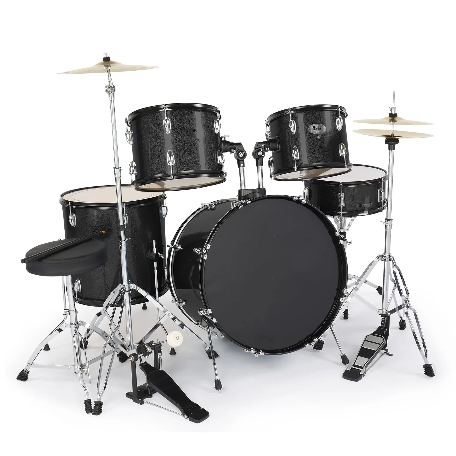 Ktaxon 5-Piece Adult Drum Set. 22 Inch Full-Size Drums Kit
