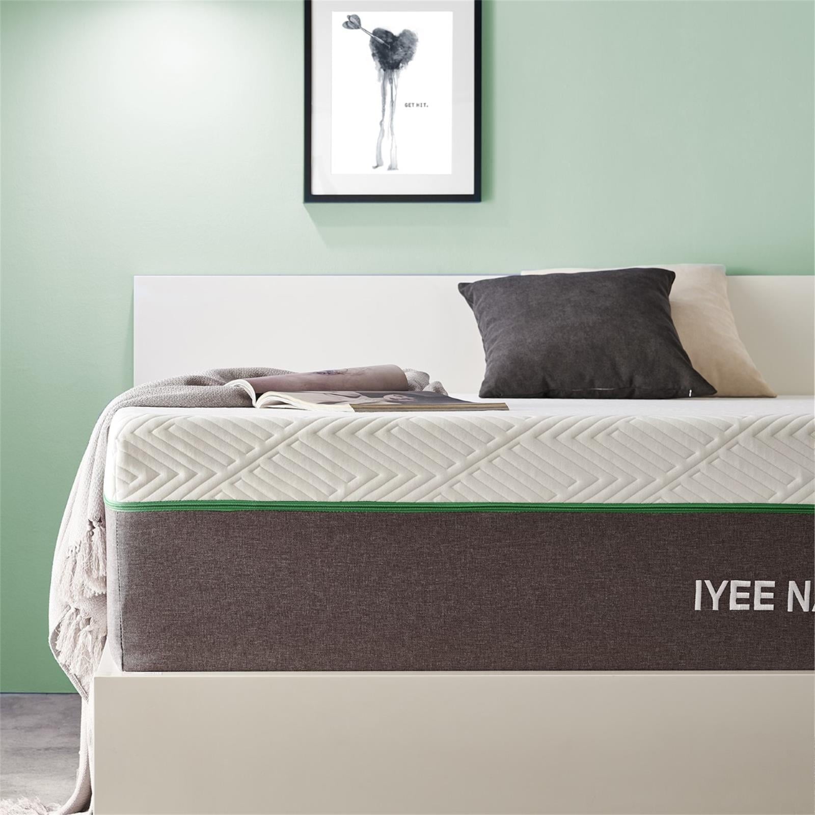 Size Mattress. 12 Inch Iyee Nature Cooling-Gel Memory Foam Mattress Bed in a Box