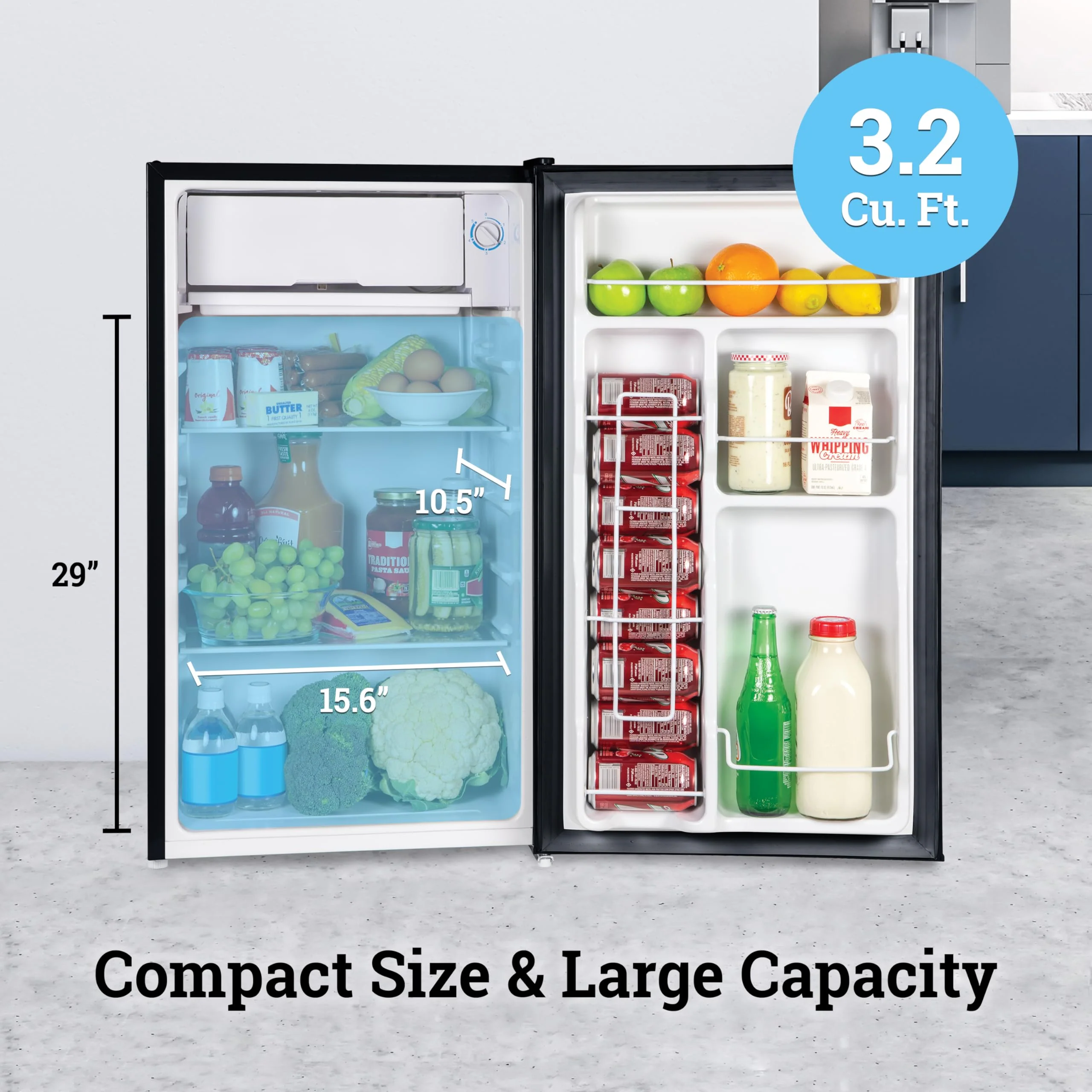Igloo 3.2 Cu.Ft. Single Door Compact Refrigerator with Freezer