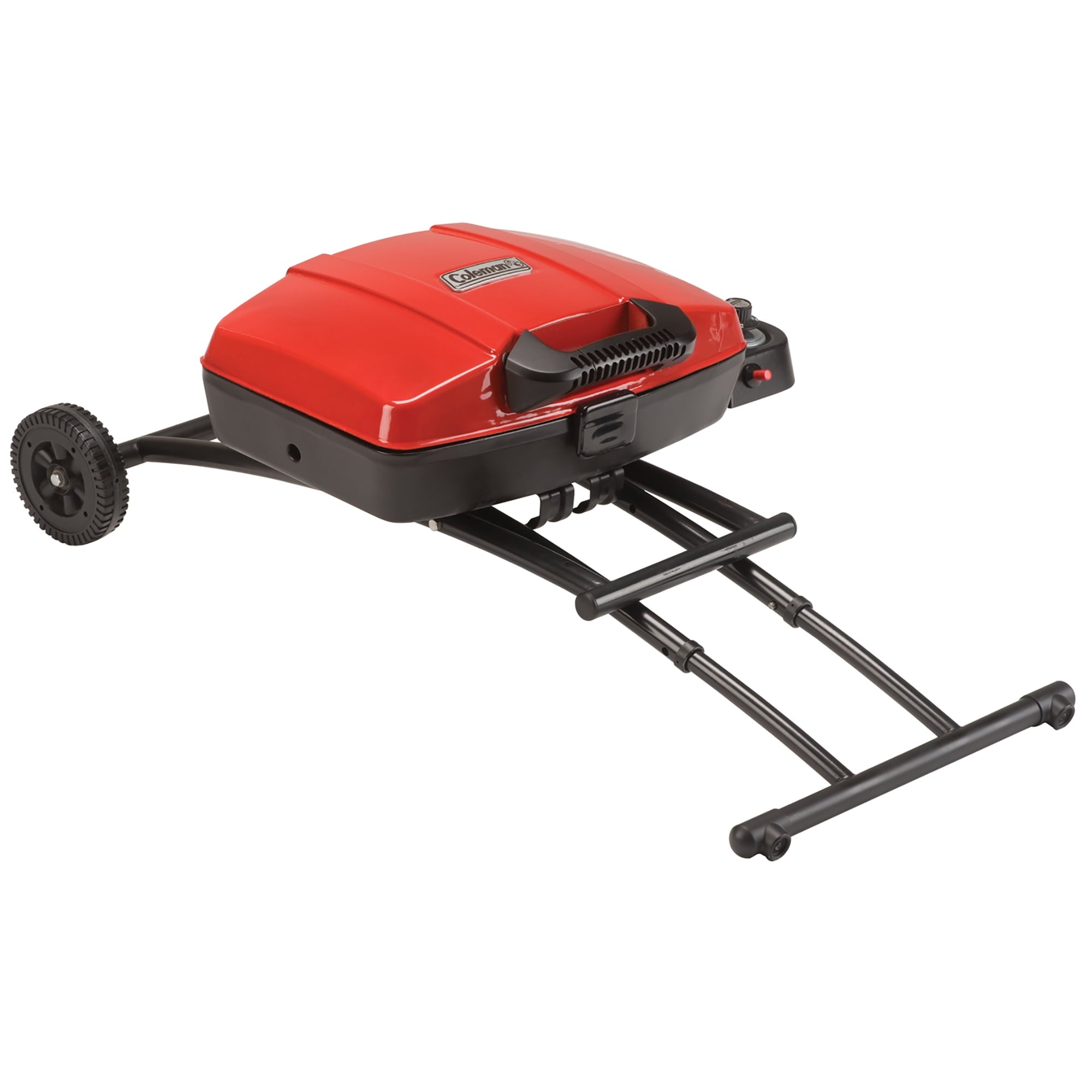 Portable Sportster 1-Burner Propane Grill with 11.000 BTUs. Red