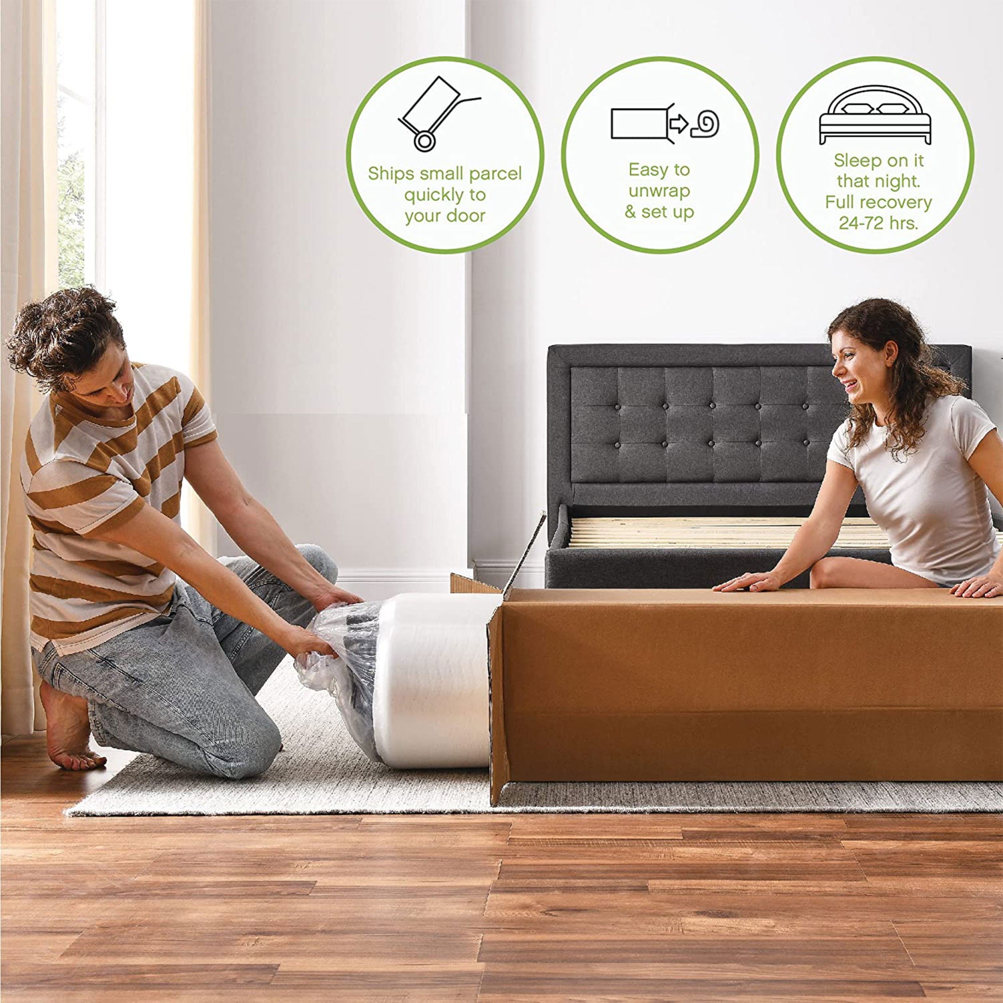 inch Gramercy Gel Memory Foam Innerspring Mattress Bed-in-a-Box. Full