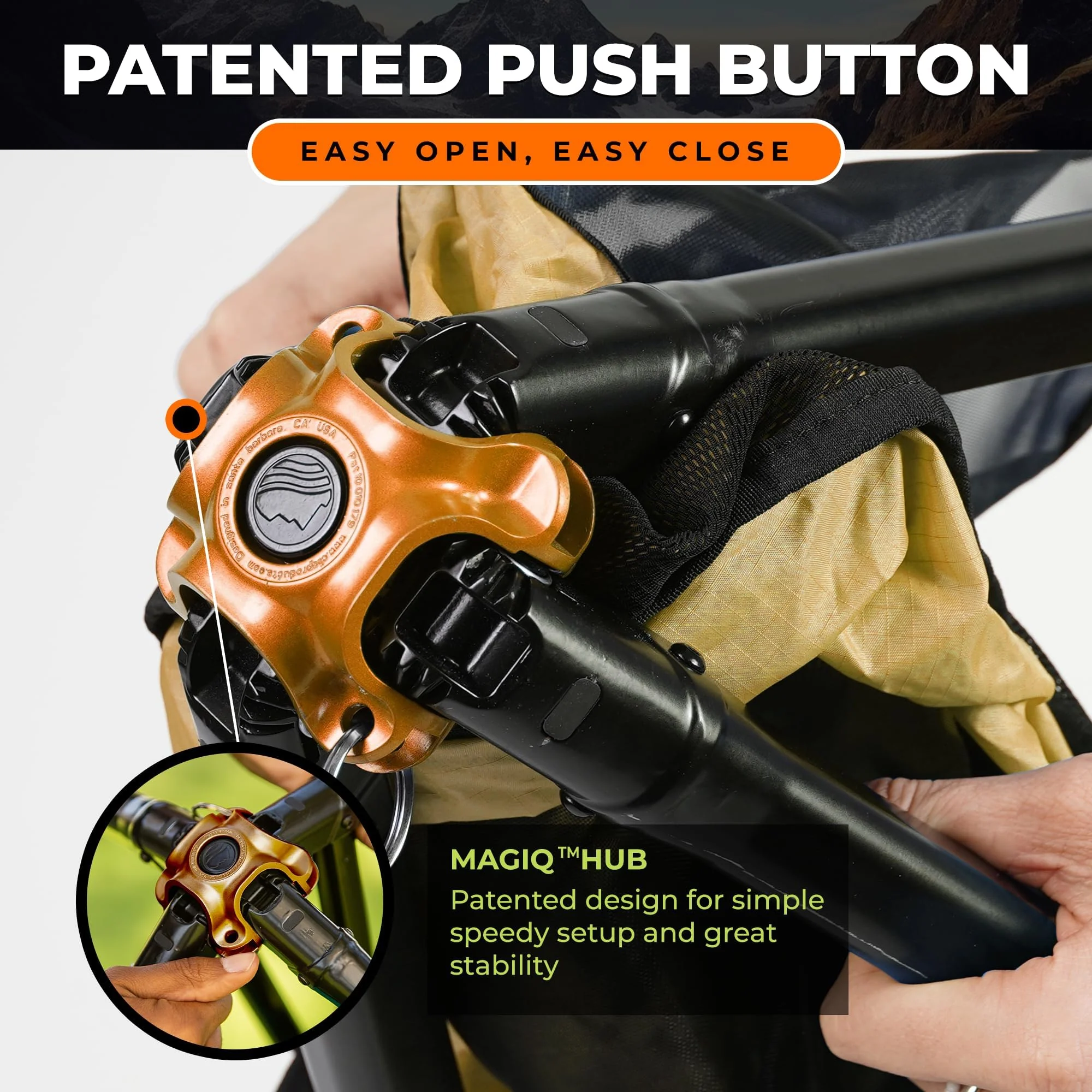 CLIQ Portable Folding Chair for Camping. Supports 300 Lbs