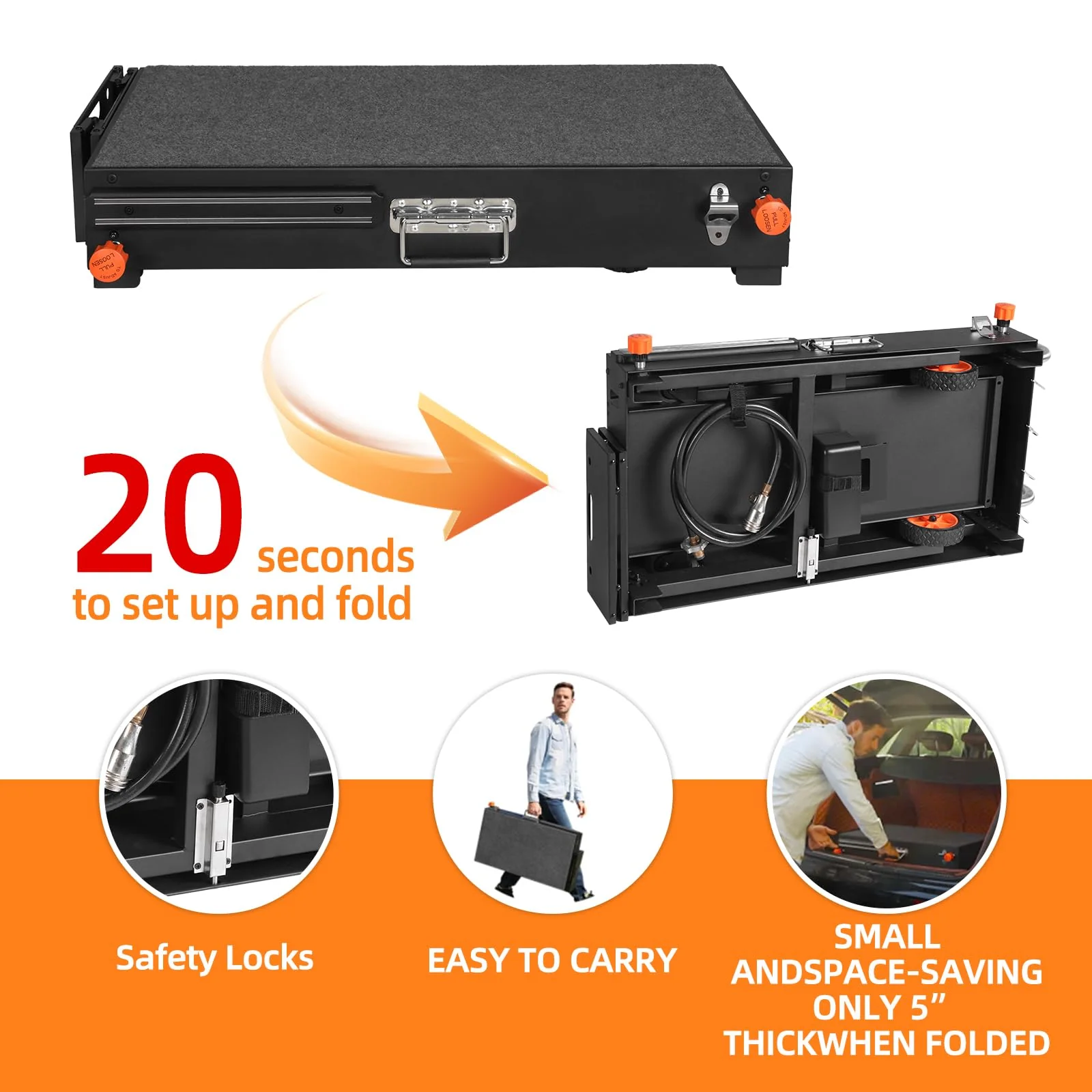 Yundasan Portable Outdoor Grill Table. 31W x 17D