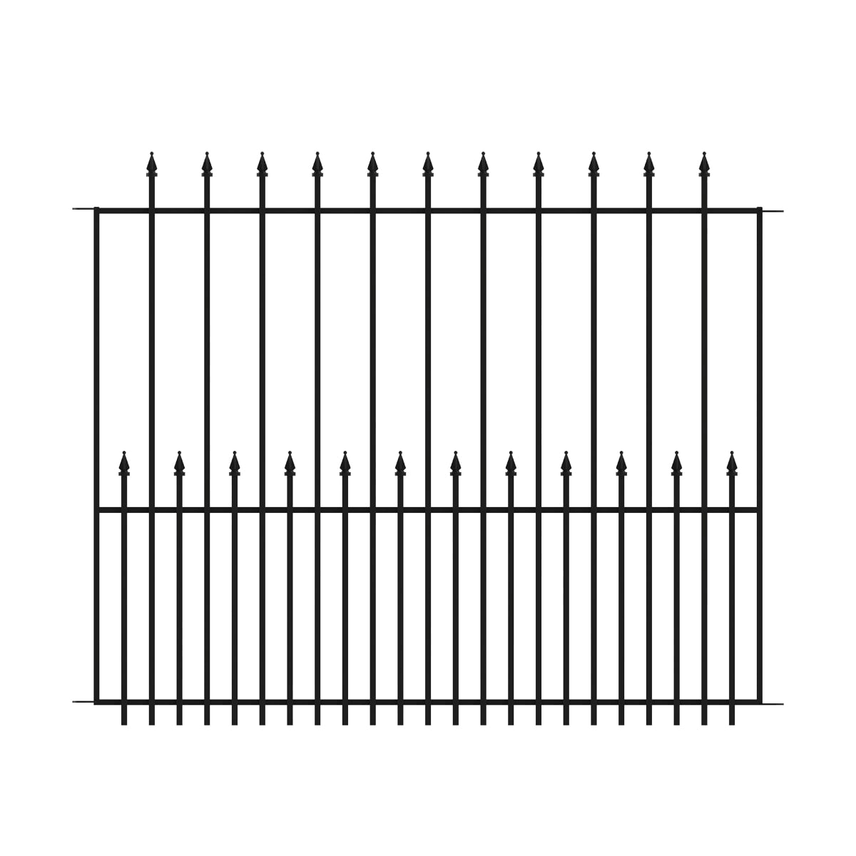 Yardlink Grand Empire XL 3.8-ft H x 4.7-ft W Black Steel Pressed Point Decorative Fence Panel | 504094