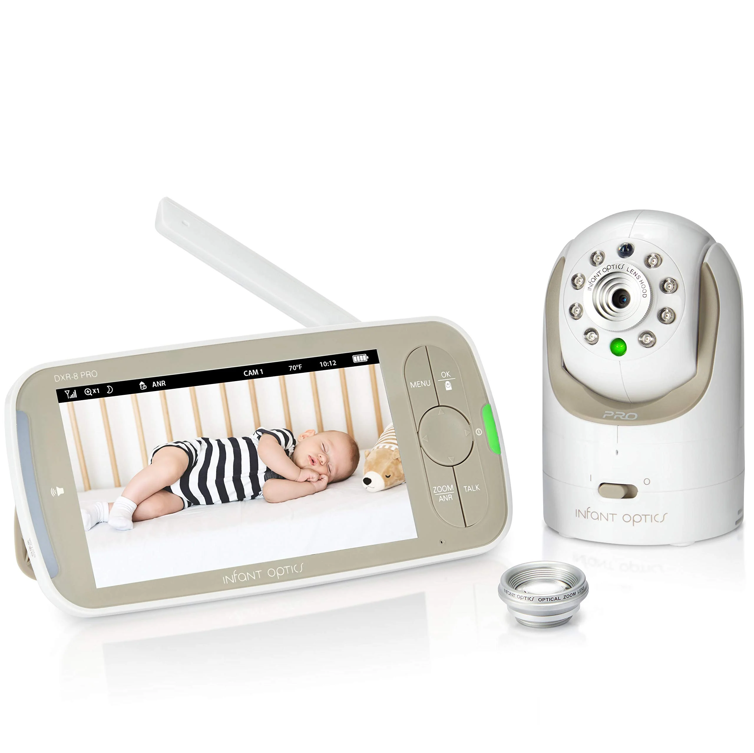 Infant Optics DXR-8 PRO Video Baby Monitor. 720P HD Resolution 5 Display