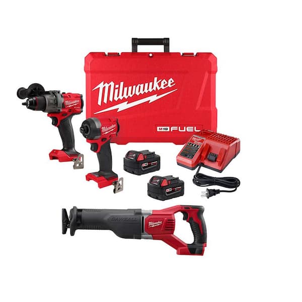 M18 FUEL 18-V Lithium-Ion Brushless Cordless Hammer Drill and Impact Driver Combo Kit (2-Tool) with Reciprocating Saw