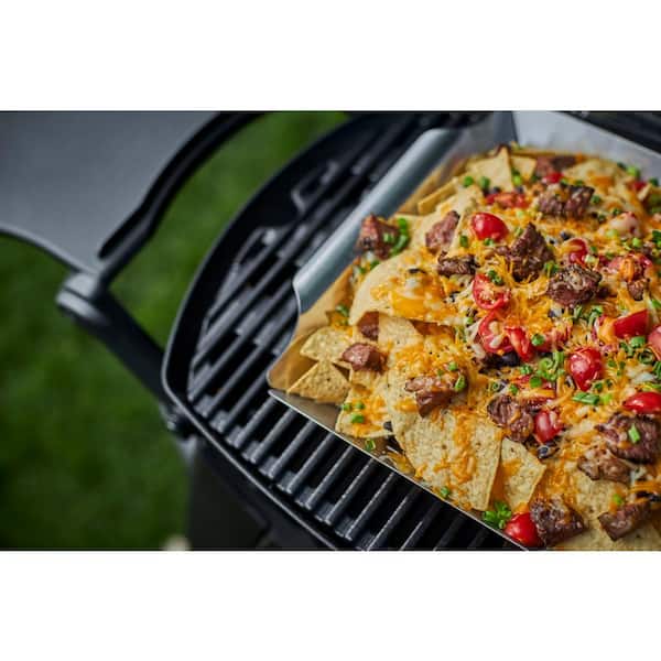 Q 2200 1-Burner Portable Propane Gas Grill in Titanium with Built-In Thermometer