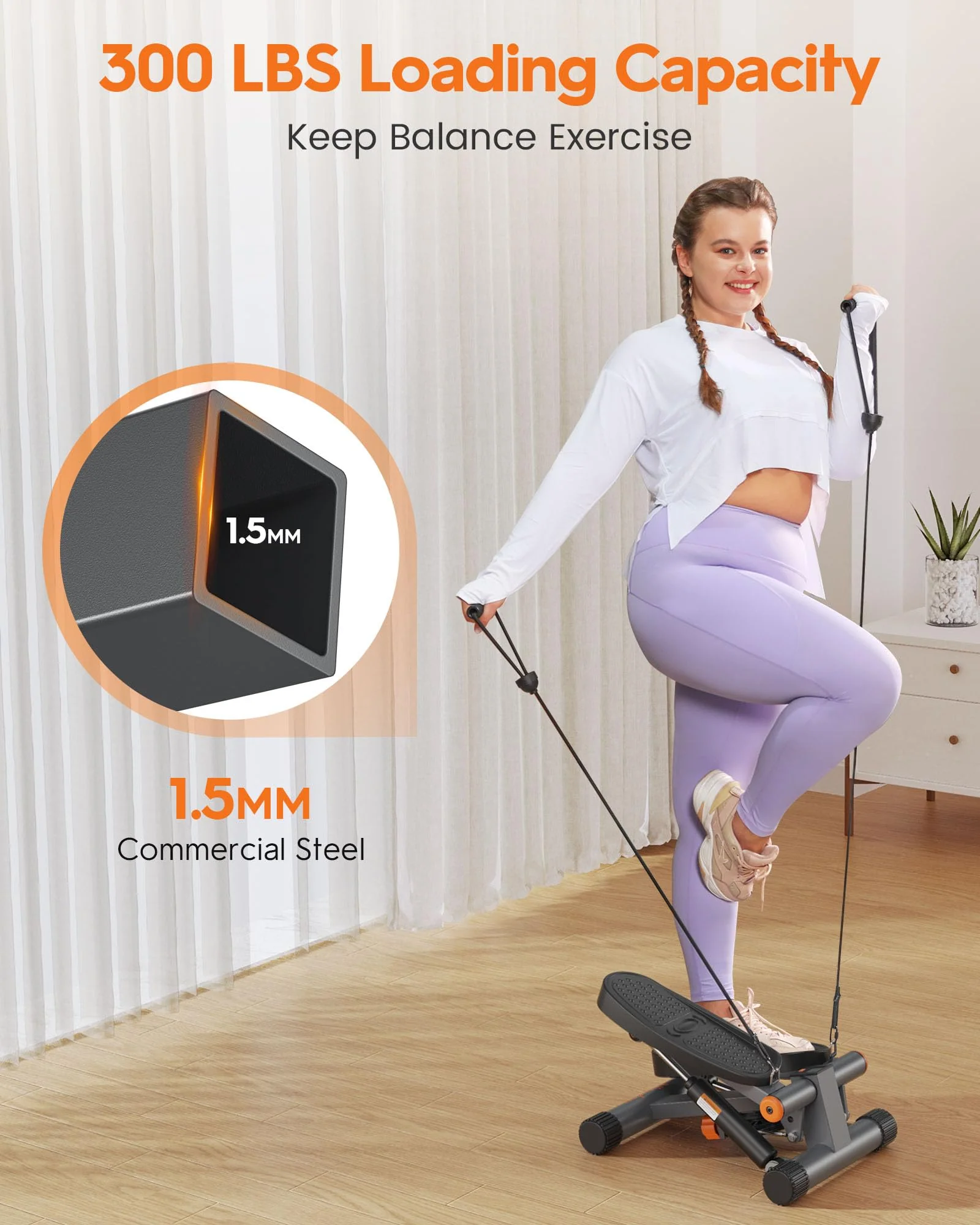 Niceday Mini Stair Stepper with Resistance Bands