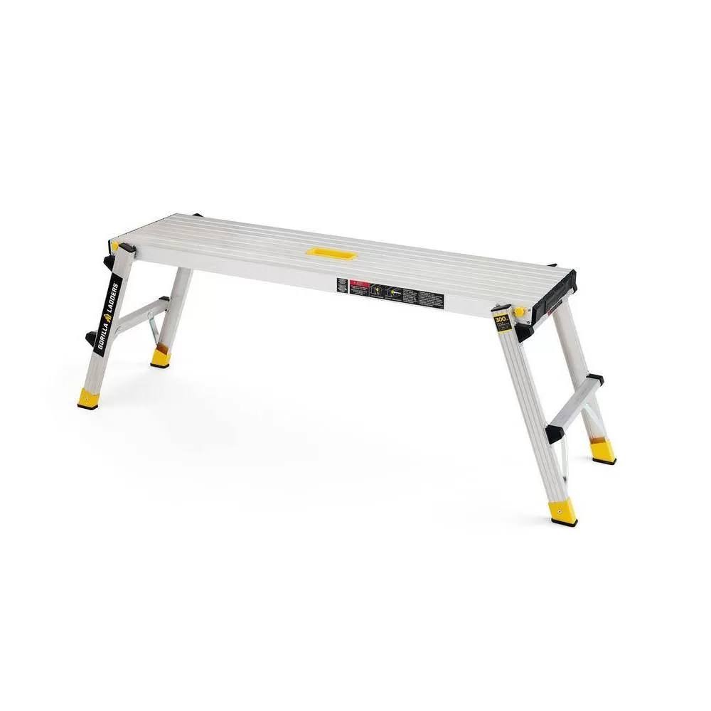 Gorilla Ladders 47.25 in. x 12 in. x 20 in. Aluminum Slim-Fold Work Platform. 300 lbs. Load Capacity
