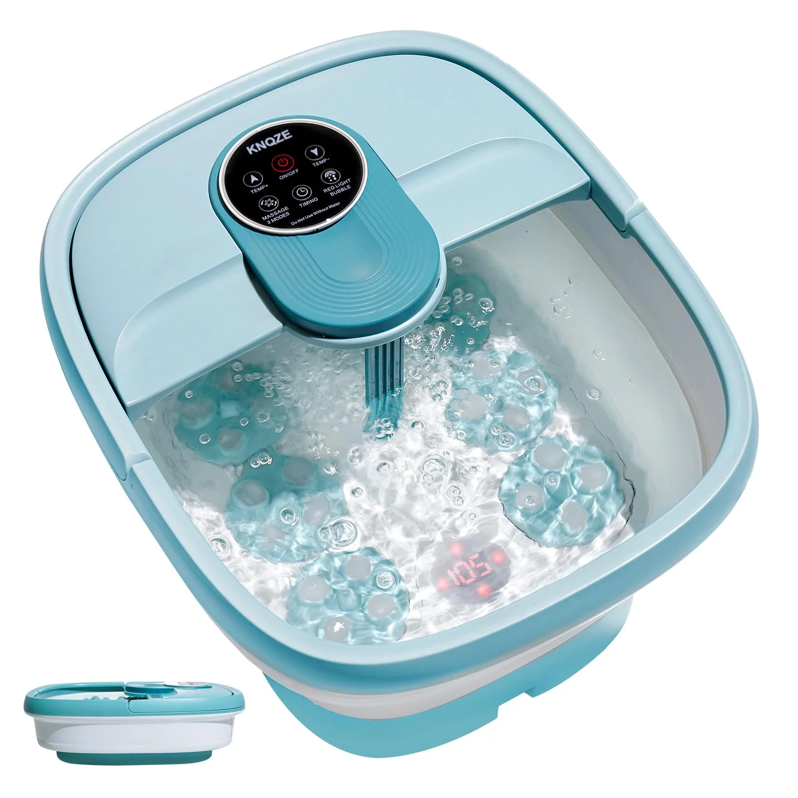 KNQZE Collapsible Foot Spa Electric Rotary Foot Massager Bath
