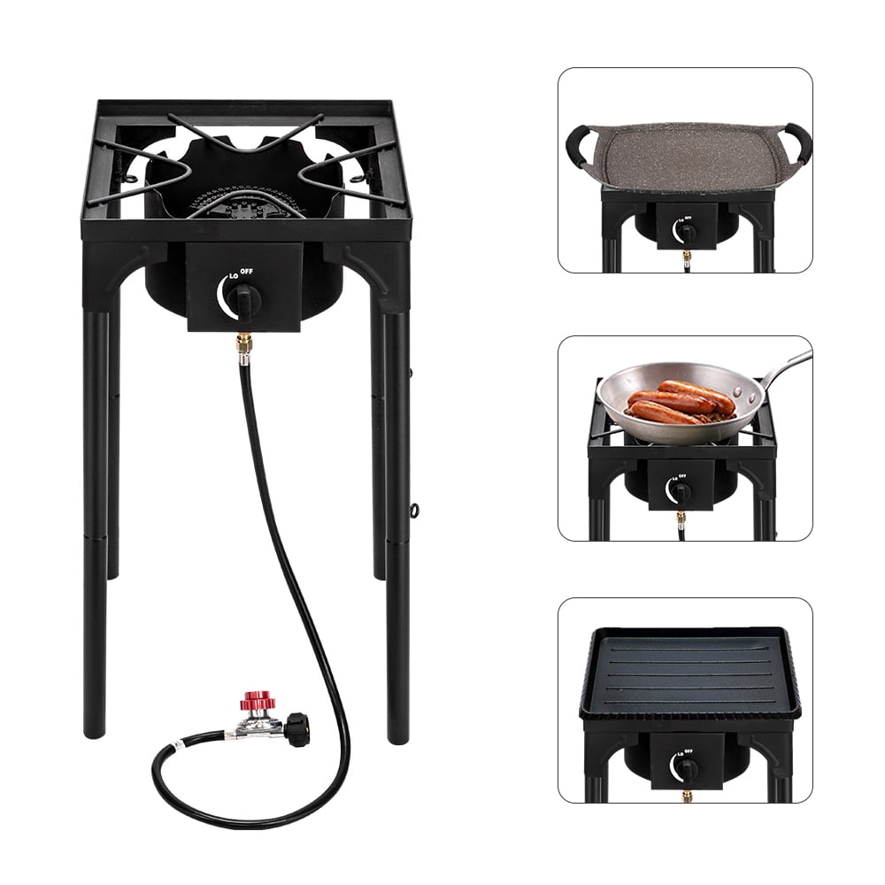 Portable 75.000 BTU Outdoor Single Burner Propane Burner Cooking BBQ Grill