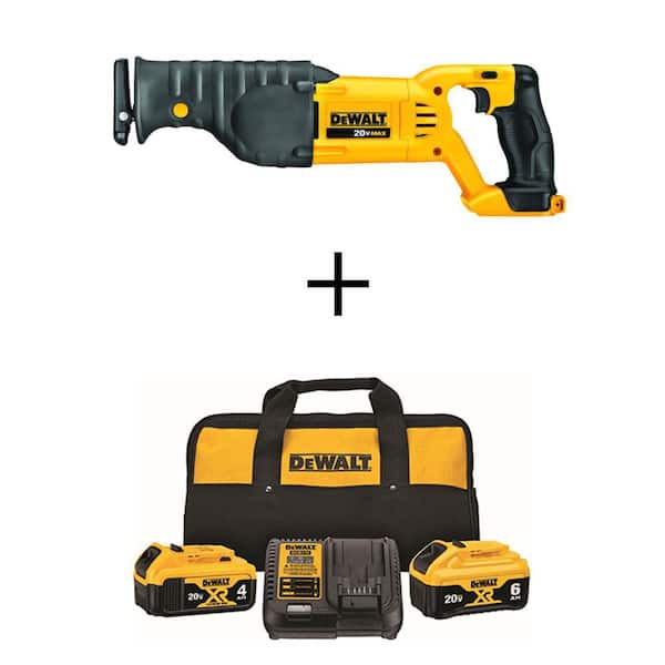 20V MAX Cordless Reciprocating Saw. (1) 20V 6.0Ah and (1) 20V 4.0Ah Batteries. and Charger