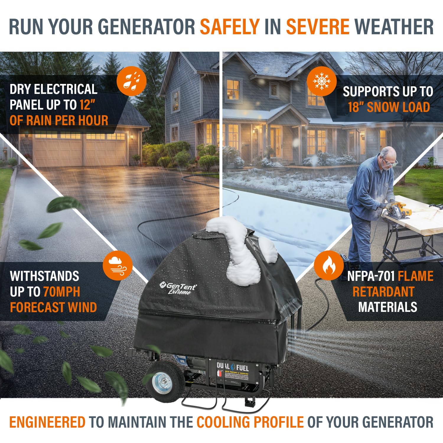 GenTent Generator Running Cover. Universal Kit