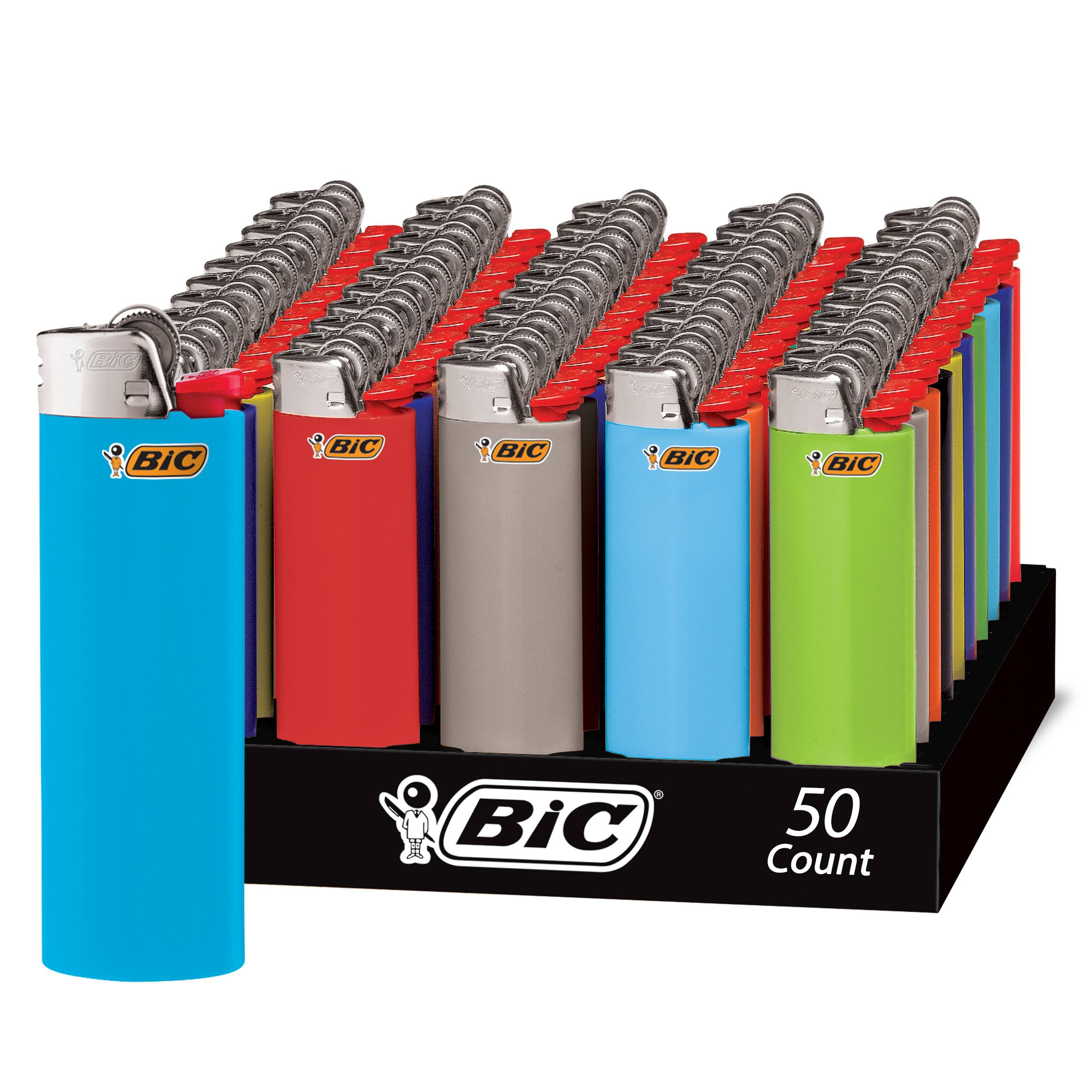 Bic Classic Lighter Assorted Colors 50-Count Tray