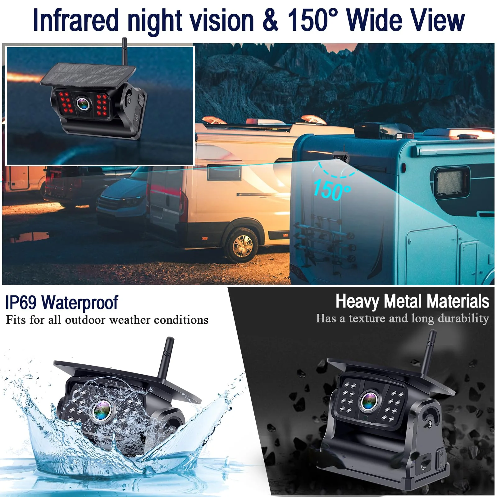 DoHonest 5 Inch Wireless Backup Camera for Car RV Camper