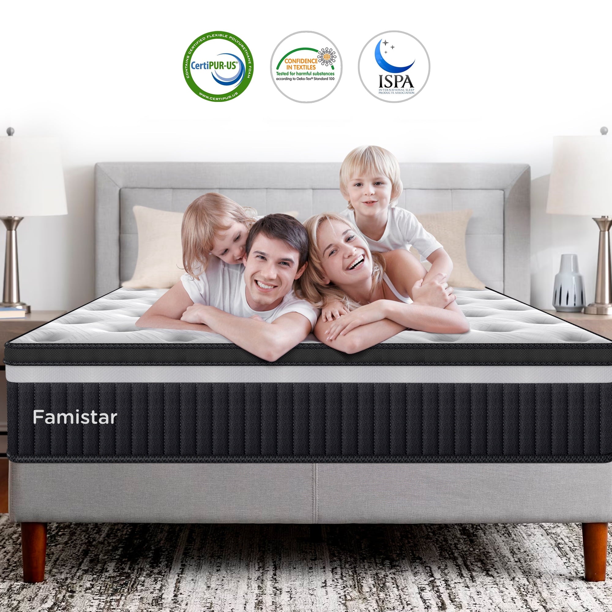 13 inch Memory Foam Innerspring Hybrid Mattress in a Box. Breathable Bed Mattress with CertiPUR-US Certified Foam for Sleep Supportive & Pressure Relief. King