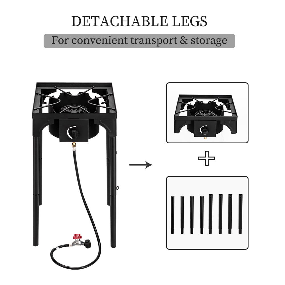 Portable 75.000 BTU Outdoor Single Burner Propane Burner Cooking BBQ Grill