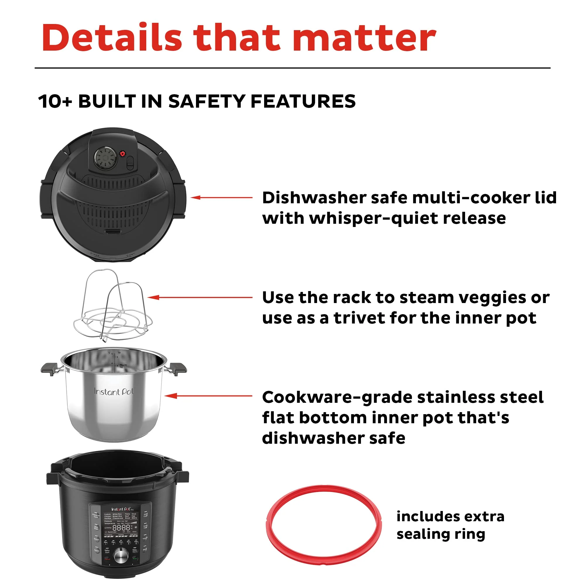Instant Pot Pro 8 QT 10-in-1 Pressure Cooker. Rice/Grain Cooker