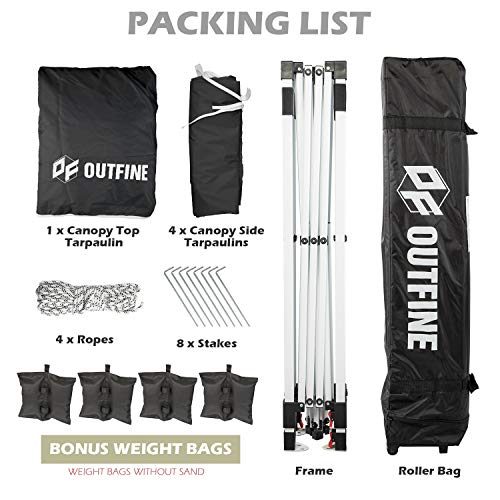 10'x10' Pop Up Commercial Instant Gazebo Tent. Fully Waterproof. Outdoor Party Canopies with 4 Removable Sidewalls