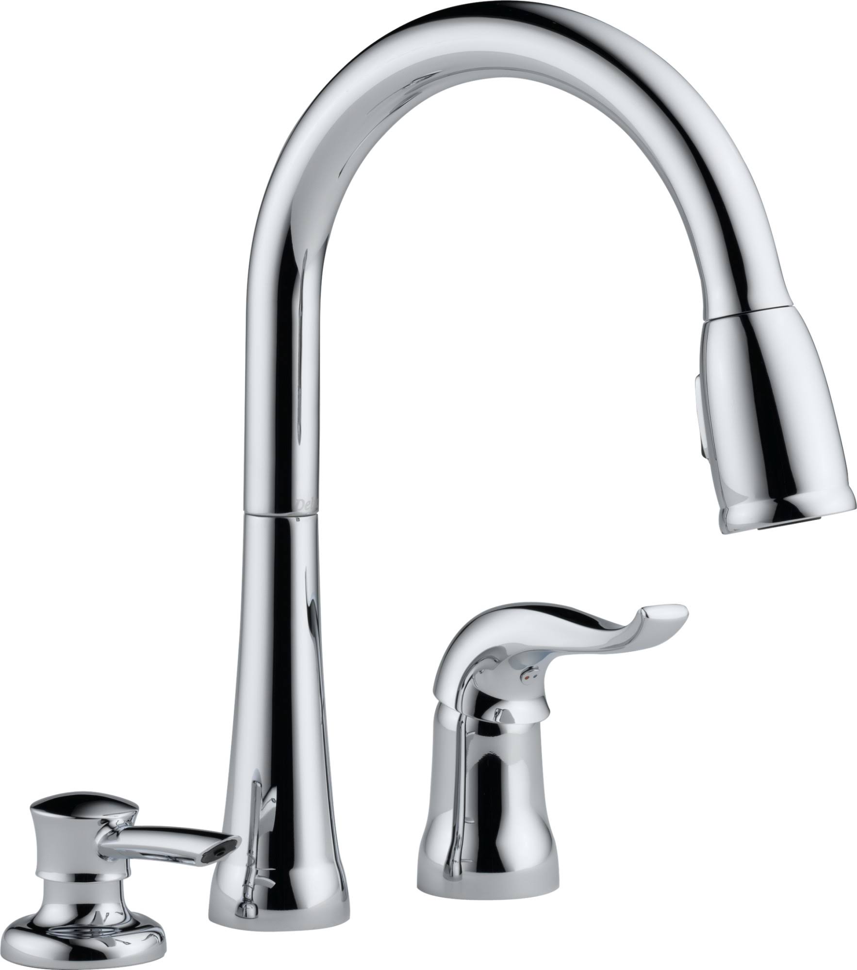 Delta Kate 16970-SD-DST Single Handle Pull Down Kitchen Faucet with Soap Dispenser - Chrome