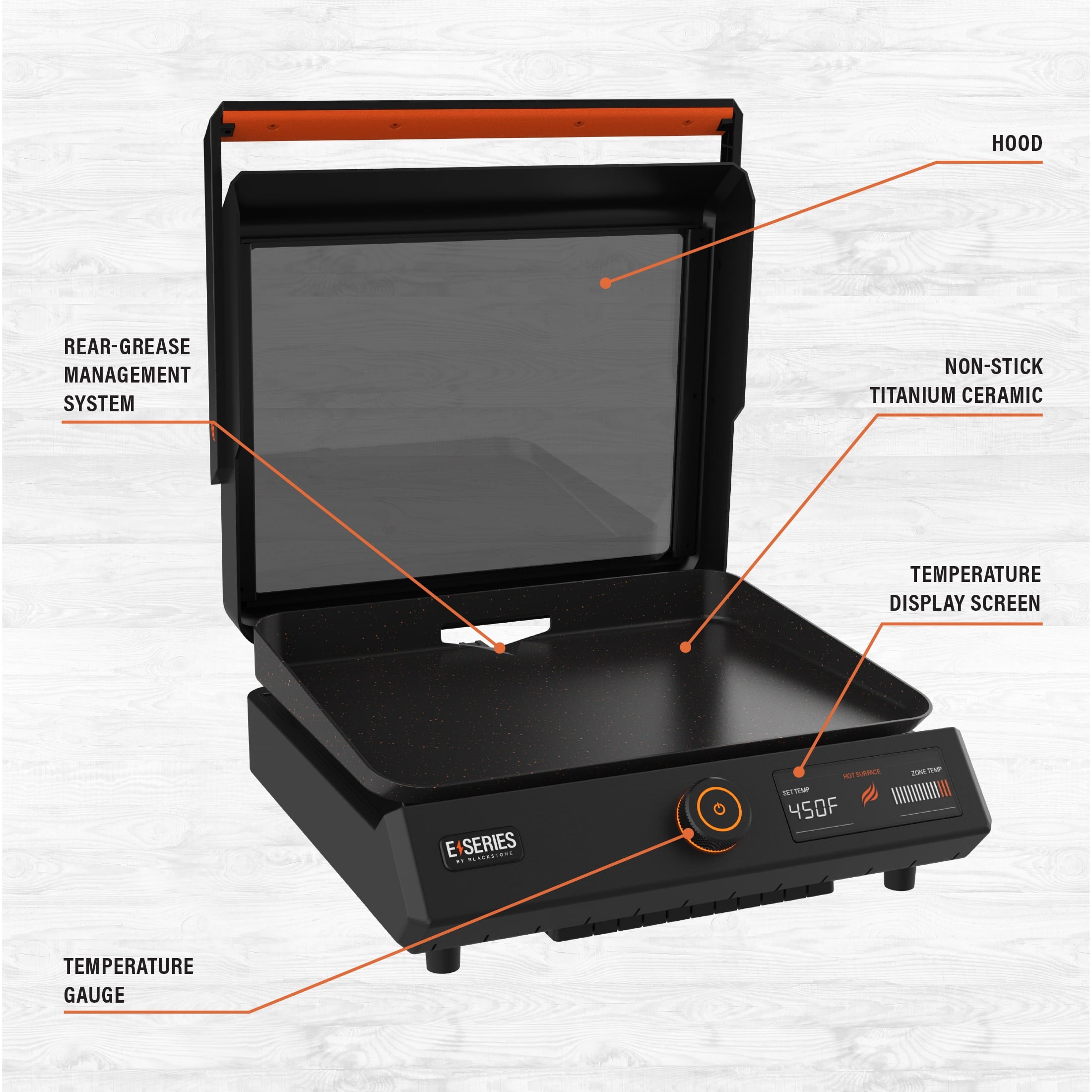 E-Series 17 Electric Tabletop Griddle with Hood